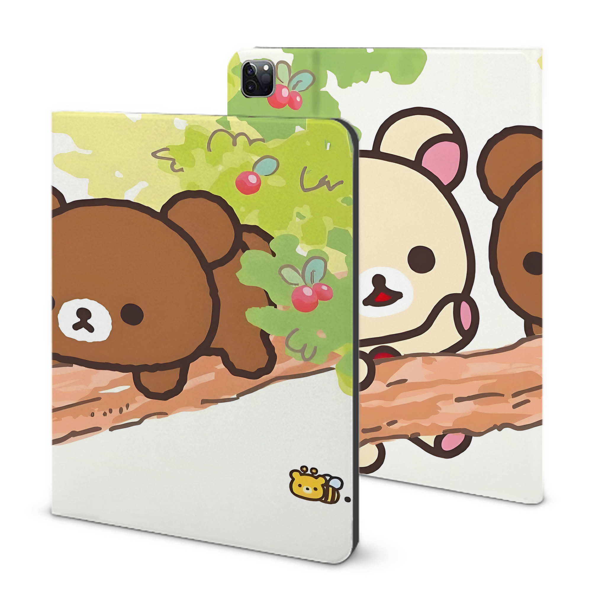 （画像用） リラックマ リラックマ キイロイトリ Rilakkuma Korilakkuma Kiiroitori IPad ケース ブック型 PUレザー TPU 耐衝撃 軽量 薄型 ペン収納なし 全面保護 IPad 各モデル対応